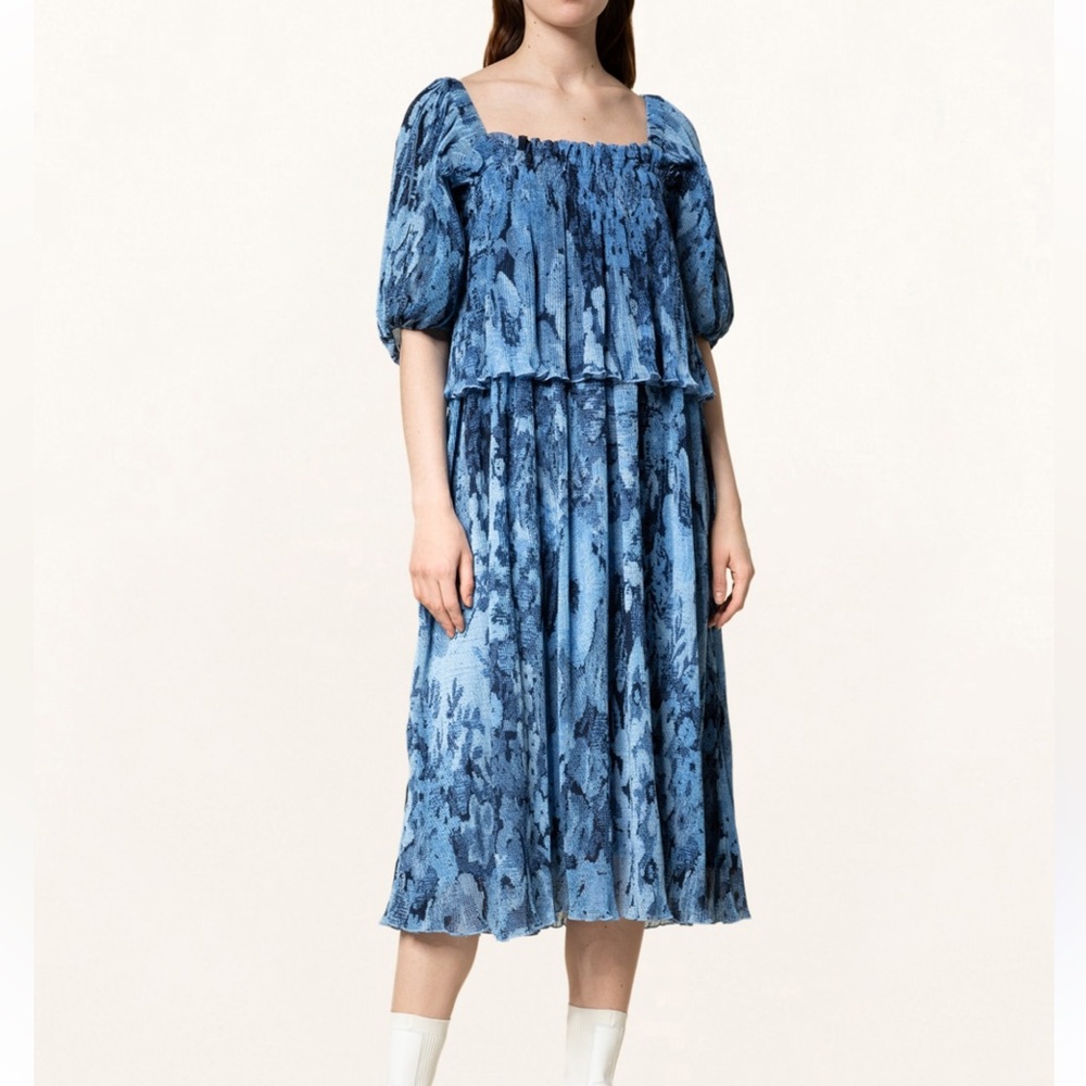 GANNI Pleated Midi Dress